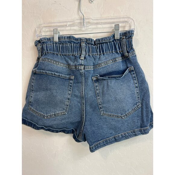 Wild Fable Sz S Paper Bag Button Front Shorts Belt Loops Medium Wash Jean Short - Picture 5 of 8